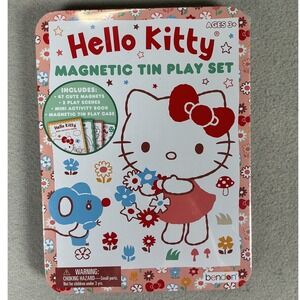 Hello Kitty Magnetic Tin Play Set 47 Magnets Activity Book Bendon New Sealed